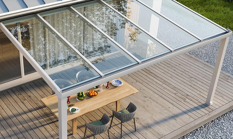 Стеклянная крыша террасы